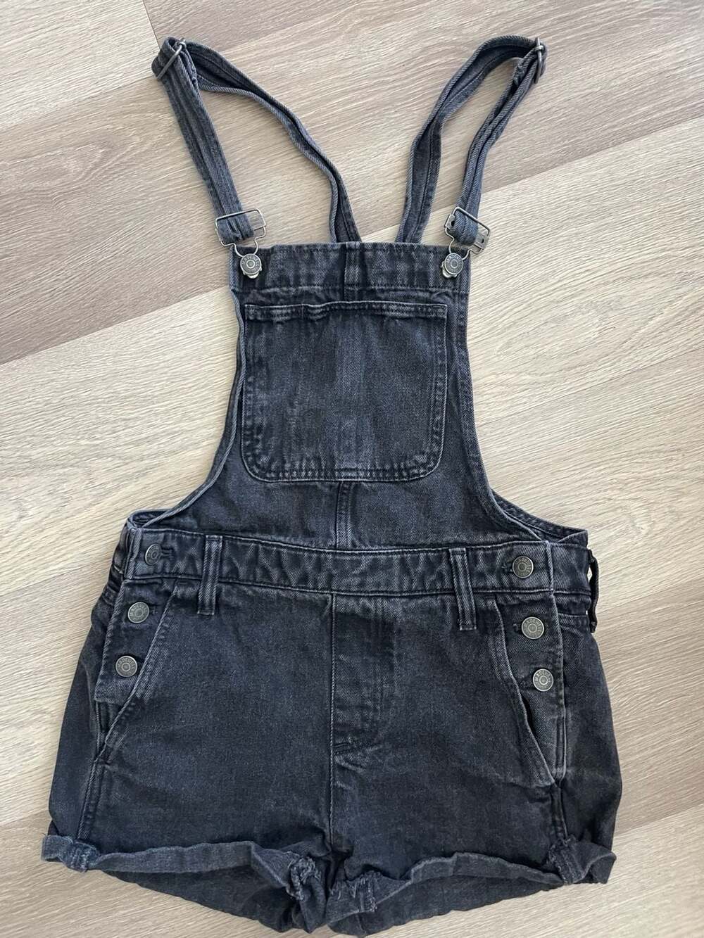 Madewell Denim Short Overalls Black Size XS